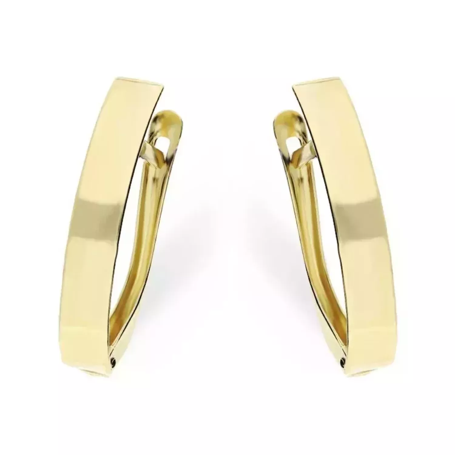 Złote kolczyki damskie 375 Gładkie blaszki DIA-KLC-11244-375.webp