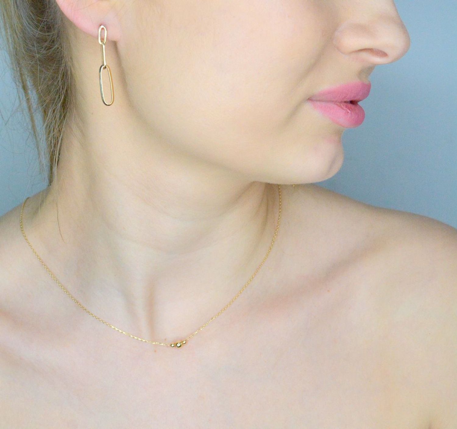 Kolczyki  złote wiszące damskie 375 duże podłużne ogniwa DIA-KLC-11245-375.jpg