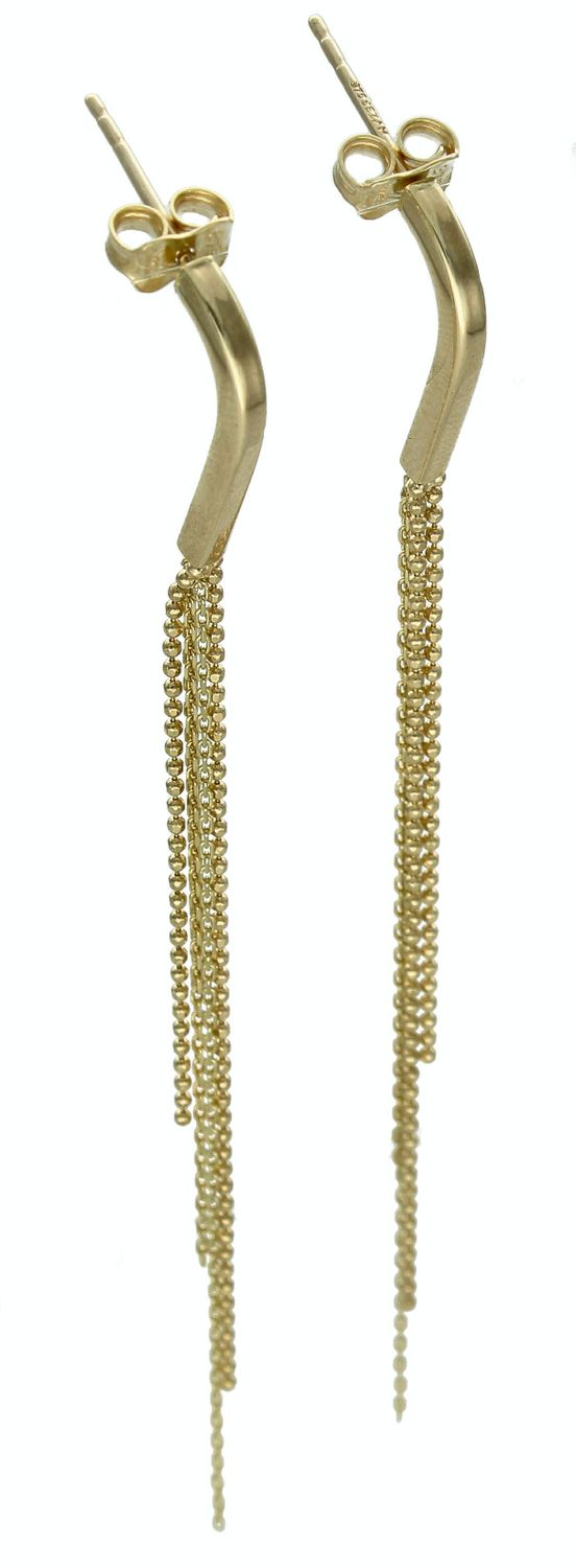 Kolczyki damskie złote 375 Pałki i wiszące łańcuszki DIA-KLC-11252-375.jpg