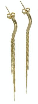 Kolczyki damskie złote 375 Pałki i wiszące łańcuszki DIA-KLC-11252-375.jpg