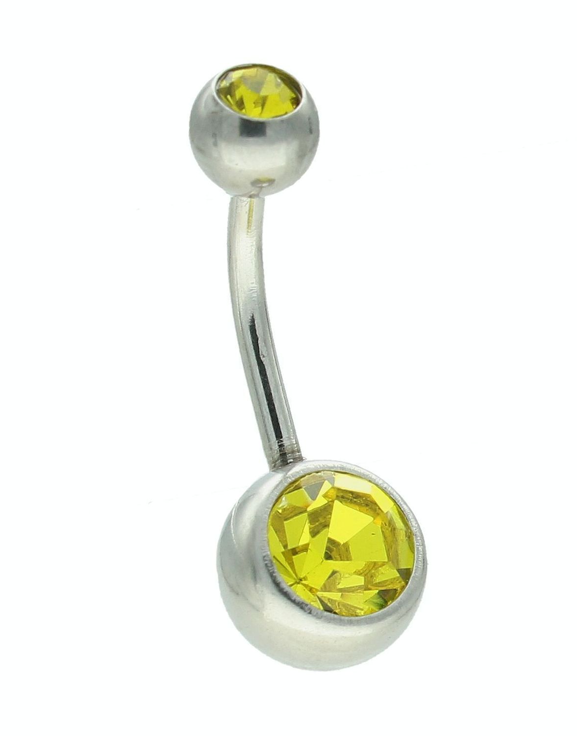 Kolczyk do pępka stalowy kulka z żółtą cyrkonią DIA-KLC-11260-CYTRYN-STAL. Stalowy kolczyk do pępka. Kolczyk do pępka z cyrkonią. Kolczyk do pępka ze stali chirurgicznej. Kolczyk do pępka na prezent. Biżuteria na lato..jpg