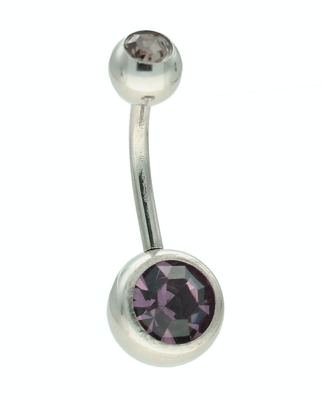 Kolczyk do pępka stalowy kulka z ciemno fioletową cyrkonią DIA-KLC-11260-LILA-STAL. Stalowy kolczyk do pępka. Kolczyk do pępka z cyrkonią. Kolczyk do pępka ze stali chirurgicznej. Kolczyk do pępka na prezent. Biżuteria na la.jpg