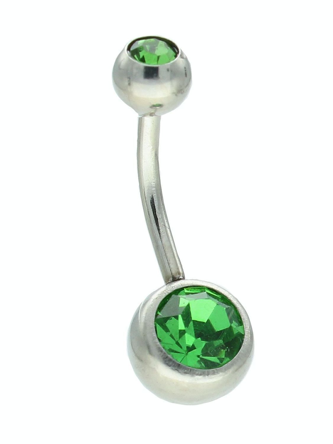 Kolczyk do pępka stalowy kulka z zieloną cyrkonią DIA-KLC-11260-ZIELONY-STAL. Stalowy kolczyk do pępka. Kolczyk do pępka z cyrkonią. Kolczyk do pępka ze stali chirurgicznej. Kolczyk do pępka na prezent. Biżuteria na lato..jpg