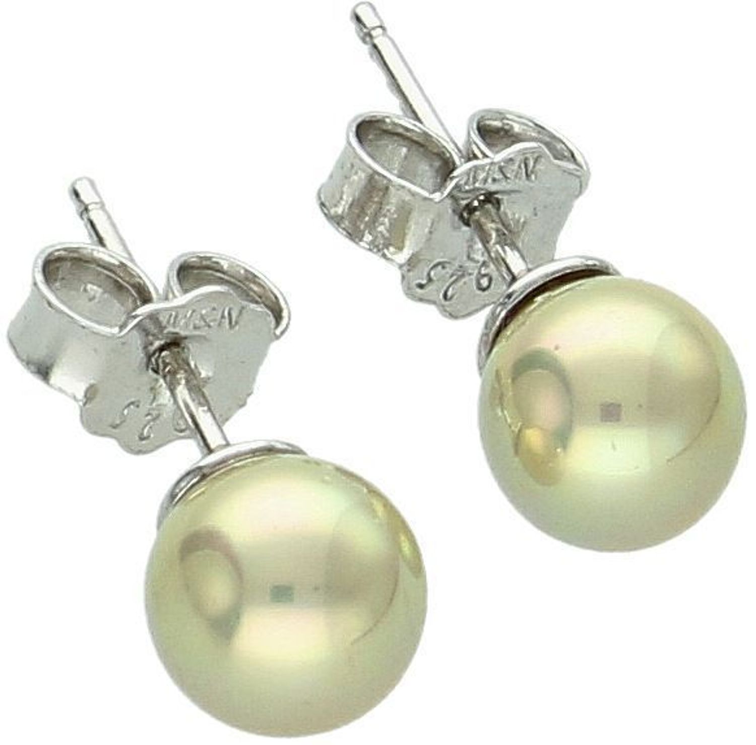 Kolczyki damskie pozłacane ze srebra 925 z perłą z muszli 6 mm. Rodowane srebro, zapięcie sztyft. Idealne na co dzień i wyjątkowe okazje. Ponadczasowy styl i elegancja.1.jpg