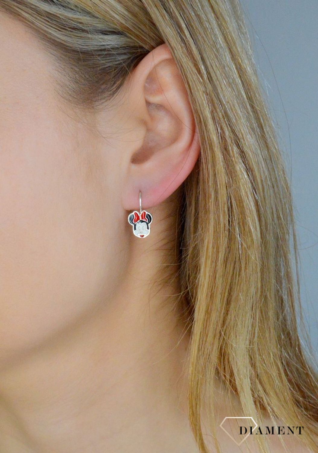 Kolczyki srebrne dla dziewczynki Myszka Minnie DIA-KLC-11264-925 (2).jpg