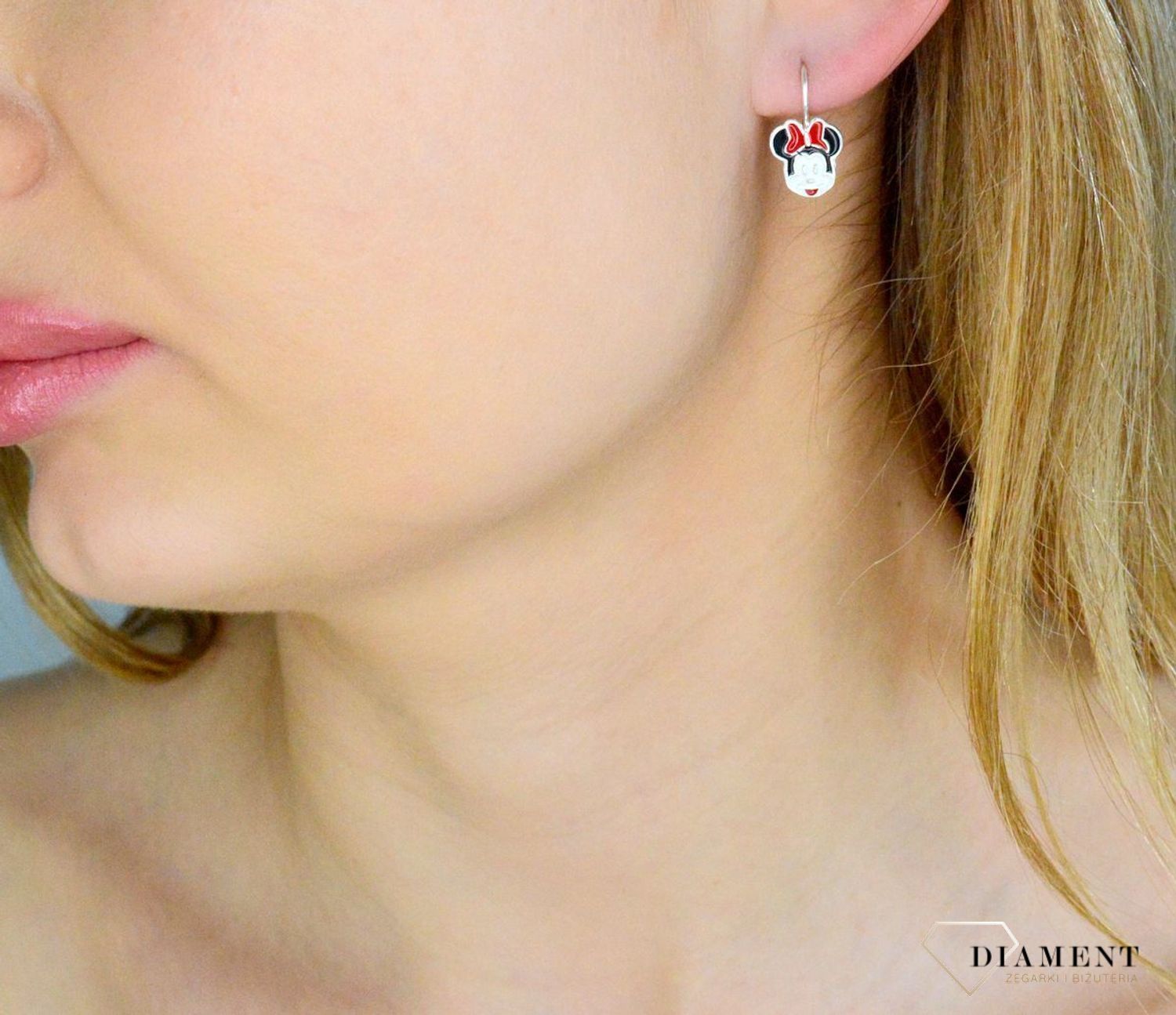 Kolczyki srebrne dla dziewczynki Myszka Minnie DIA-KLC-11264-925 (2).jpg