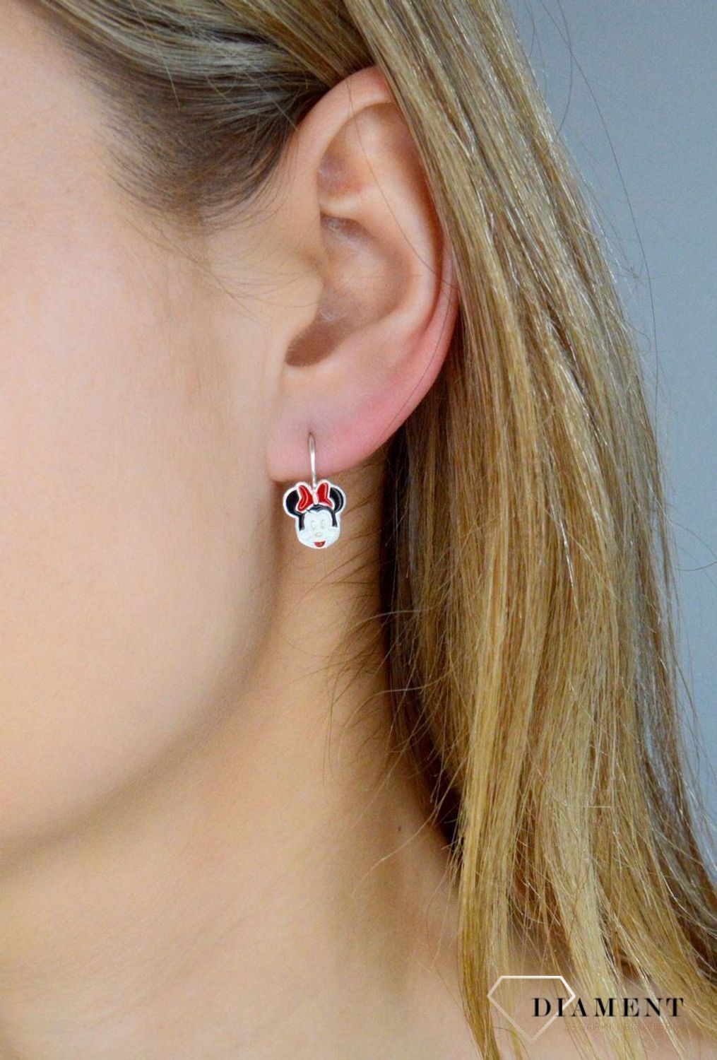 Kolczyki srebrne dla dziewczynki Myszka Minnie DIA-KLC-11264-925 (2).jpg