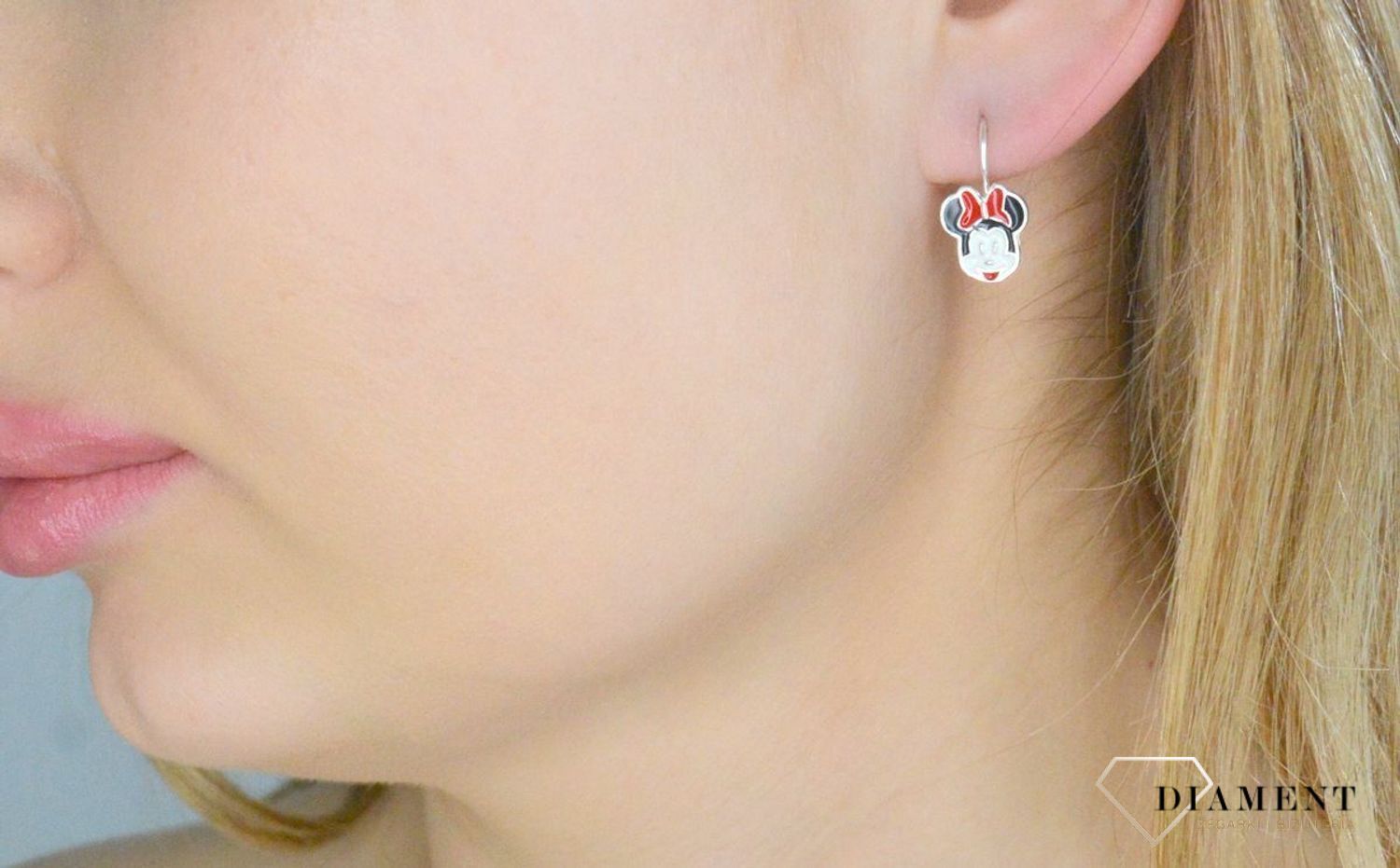 Kolczyki srebrne dla dziewczynki Myszka Minnie DIA-KLC-11264-925 (2).jpg