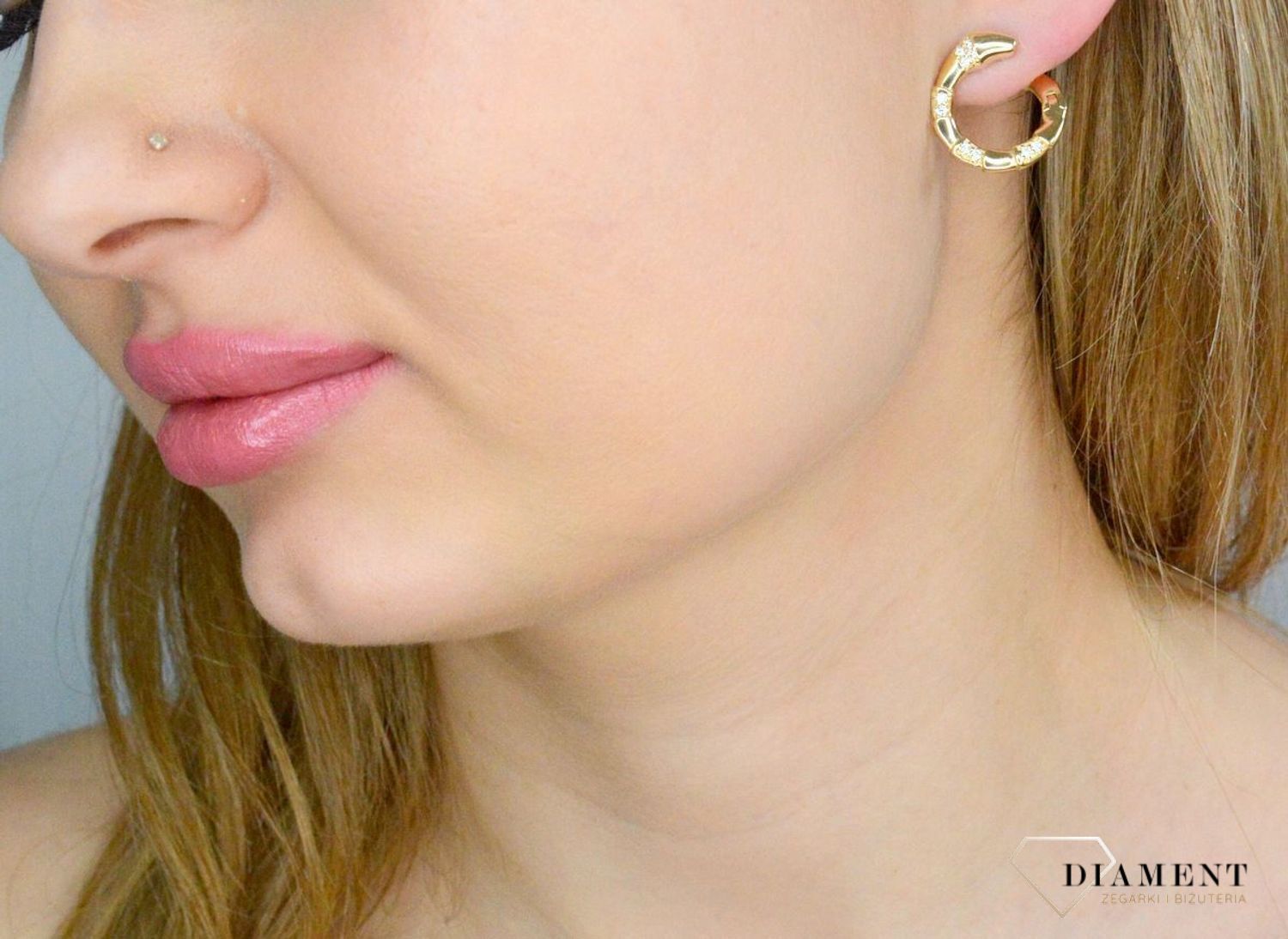 Kolczyki damskie złote 585 kółka z motywem węża DIA-KLC-11312-585. Złote kolczyki damskie. Kolczyki złote damskie kółka. Złote kolczyki koła. Kolczyki z motywem węża. Złote kolczyki damskie na prezent.  (2).jpg