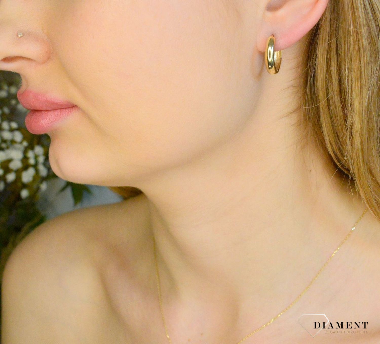 Kolczyki damskie złote 585 klasyczne gładkie kółka DIA-KLC-11315-585. Złote kolczyki damskie. Kolczyki złote damskie kółka. Złote kolczyki koła. Złote kolczyki damskie na prezent..jpg