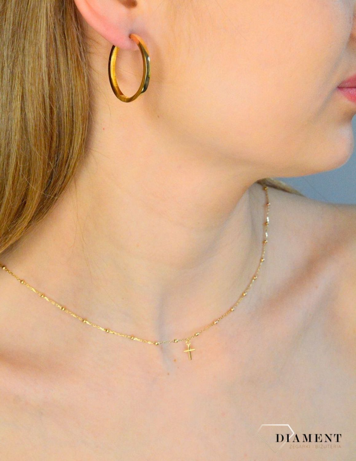 Kolczyki damskie złote 585 klasyczne gładkie kółka DIA-KLC-11316-585. Złote kolczyki damskie. Kolczyki złote damskie kółka. Złote kolczyki koła. Złote kolczyki damskie na prezent..jpg