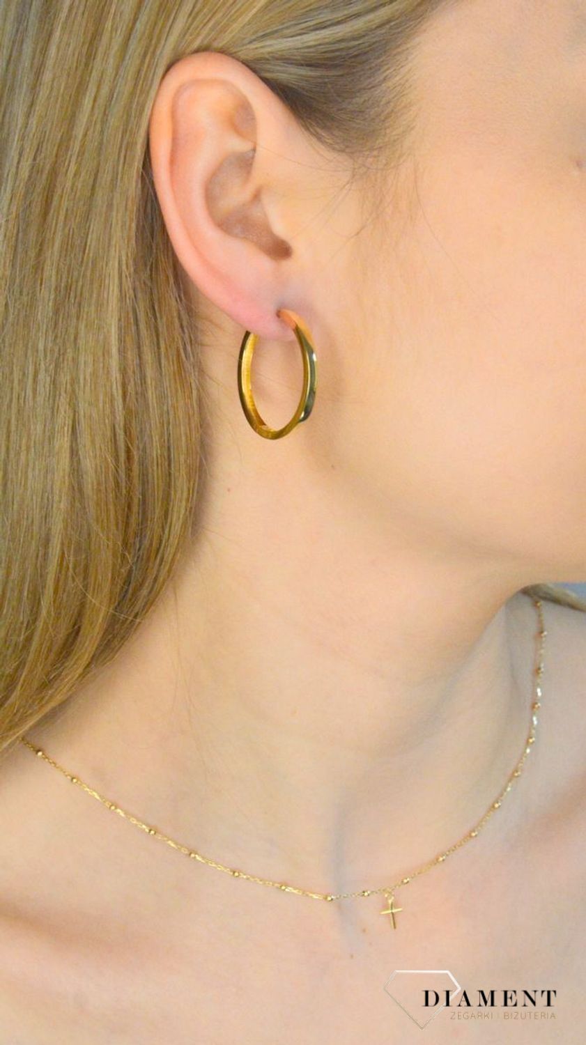Kolczyki damskie złote 585 klasyczne gładkie kółka DIA-KLC-11316-585. Złote kolczyki damskie. Kolczyki złote damskie kółka. Złote kolczyki koła. Złote kolczyki damskie na prezent..jpg