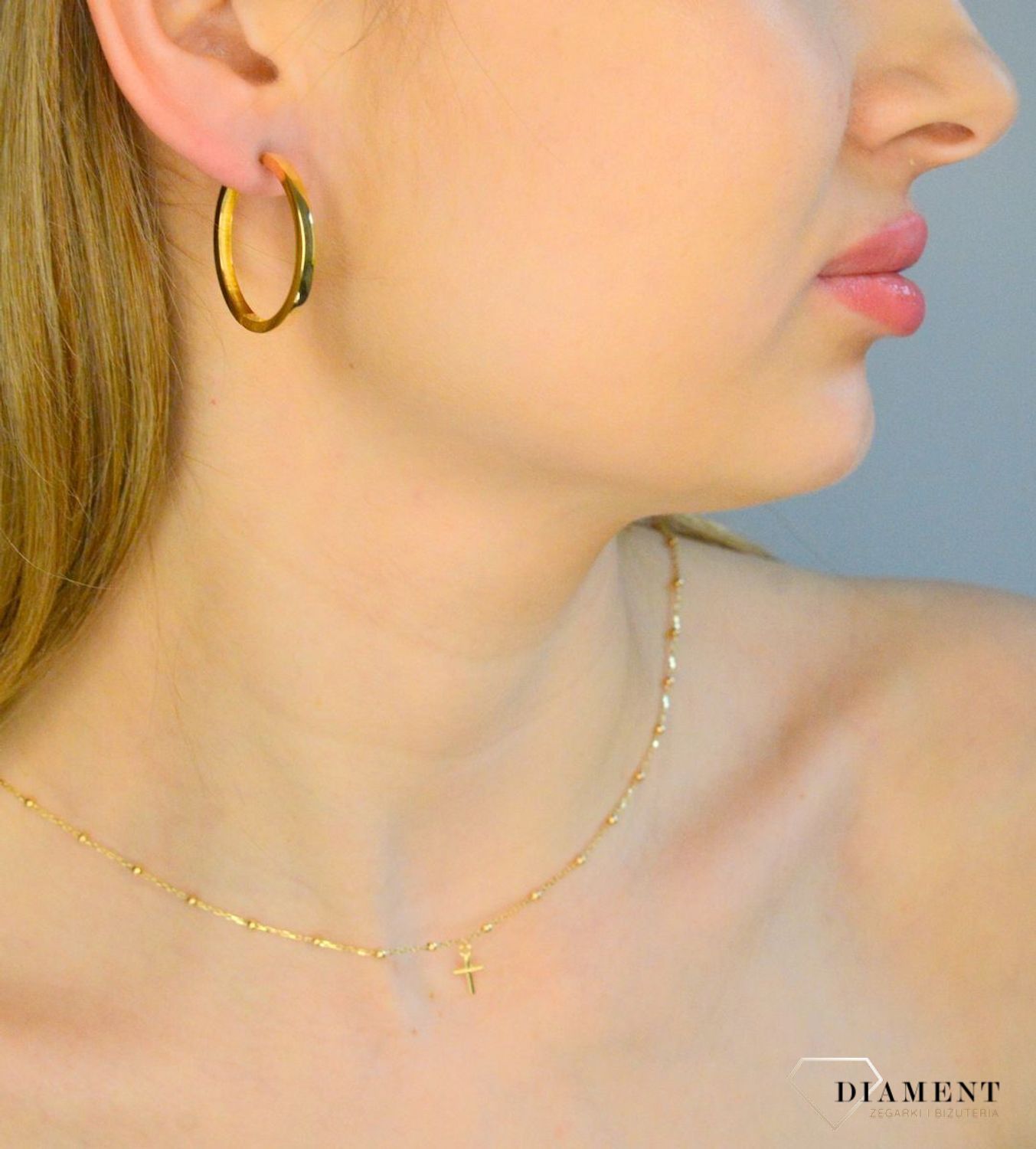 Kolczyki damskie złote 585 klasyczne gładkie kółka DIA-KLC-11316-585. Złote kolczyki damskie. Kolczyki złote damskie kółka. Złote kolczyki koła. Złote kolczyki damskie na prezent..jpg