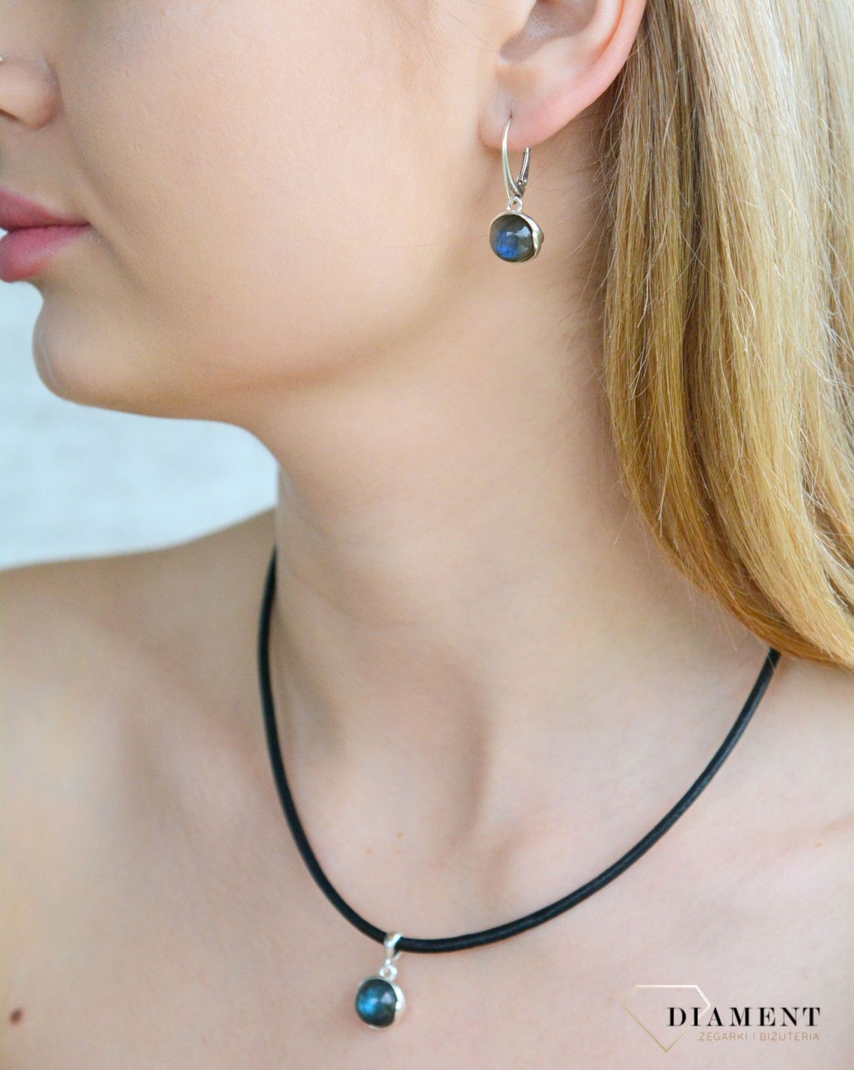 Srebrne kolczyki damskie 925 wiszące z labradorytem DIA-KLC-11334-925.jpg