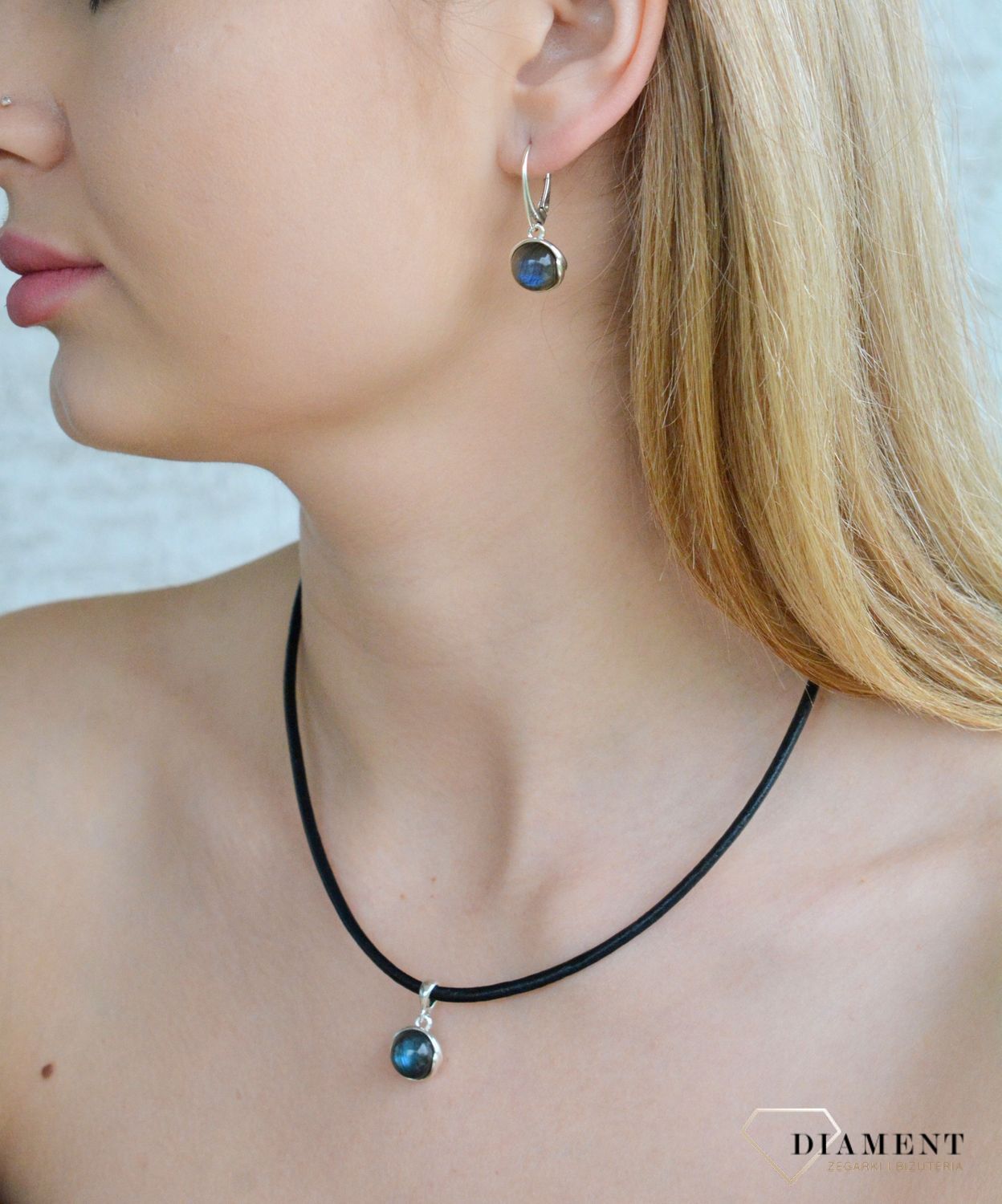 Srebrne kolczyki damskie 925 wiszące z labradorytem DIA-KLC-11334-925.jpg