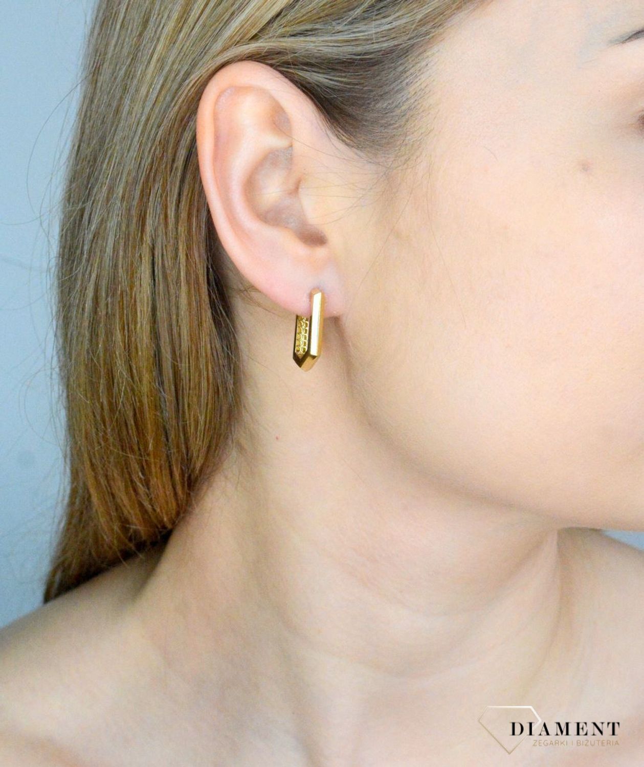 Złote kolczyki damskie 585 podłużne geometryczne DIA-KLC-11341-585.jpg