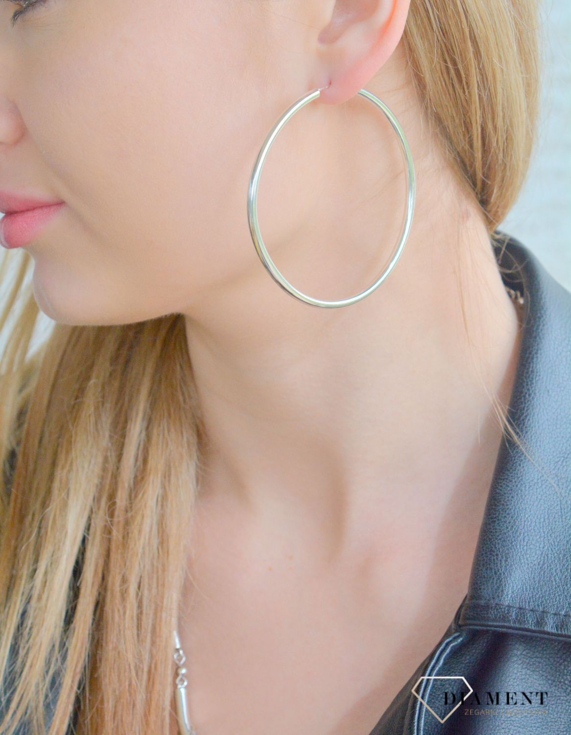 Srebrne kolczyki damskie 925 duże koła 6,5 cm DIA-KLC-11376-925. Srebrne kolczyki koła. Srebrne kolczyki damskie. Srebrne duże koła1.jpg