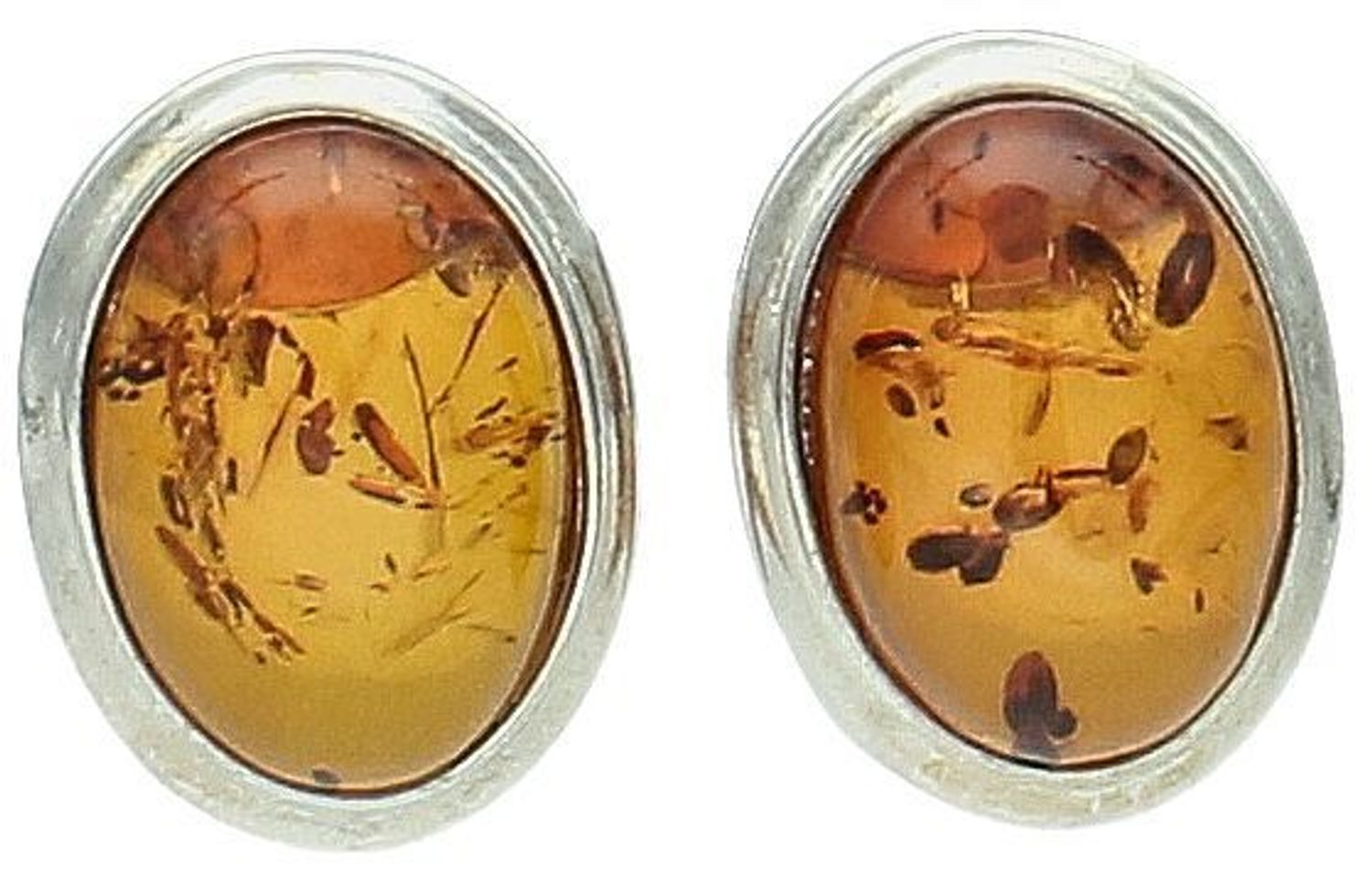 Srebrne kolczyki damskie z koniakowym bursztynem bałtyckim wkrętki DIA-KLC-11389-925. Srebrne kolczyki damskie wkrętki. Srebrne kolczyki z  bursztynem. Kolczyki srebrne z bursztynem na prezent. 2.jpg