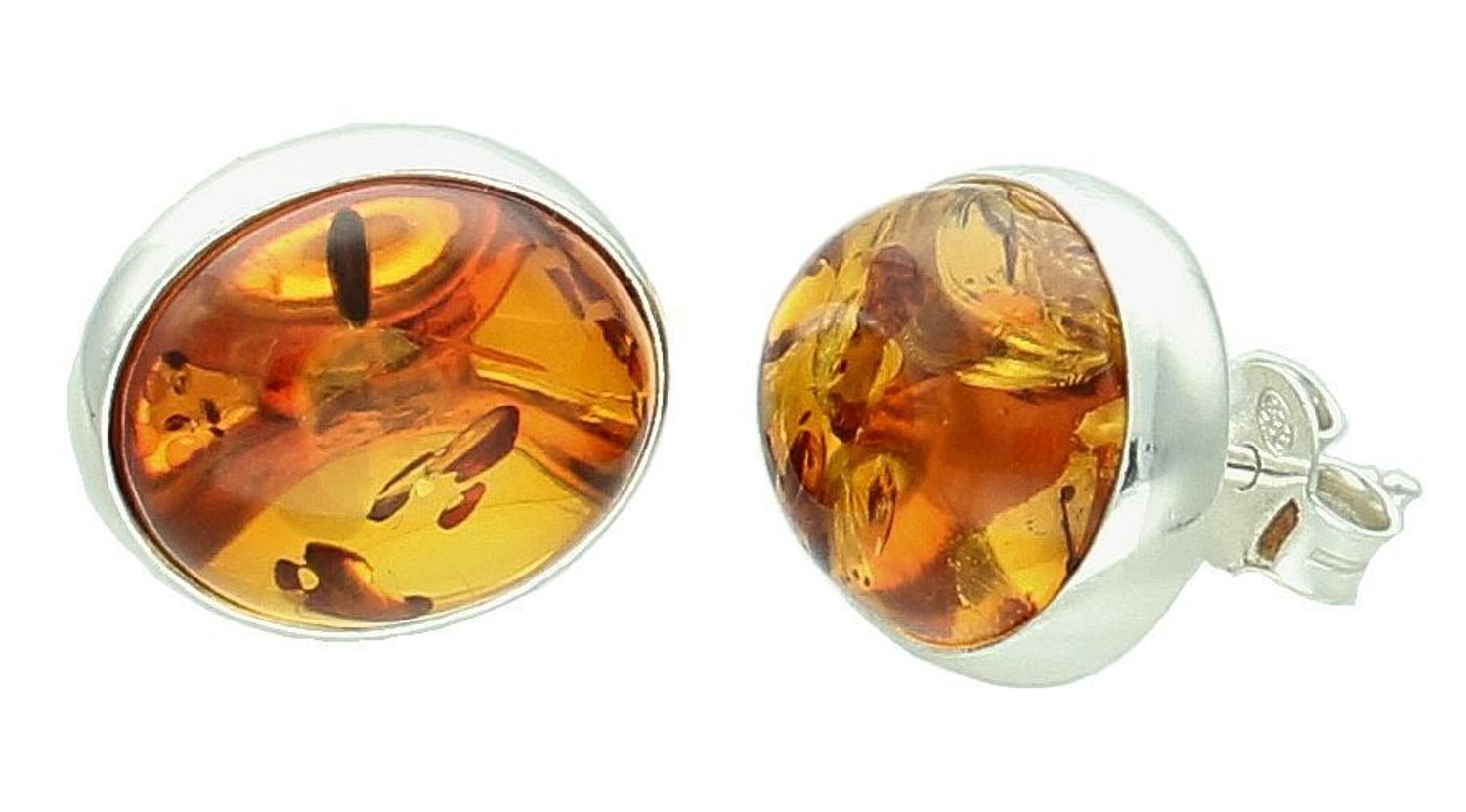 Srebrne kolczyki damskie z miodowym bursztynem 925 wkrętki DIA-KLC-11392-925.jpg