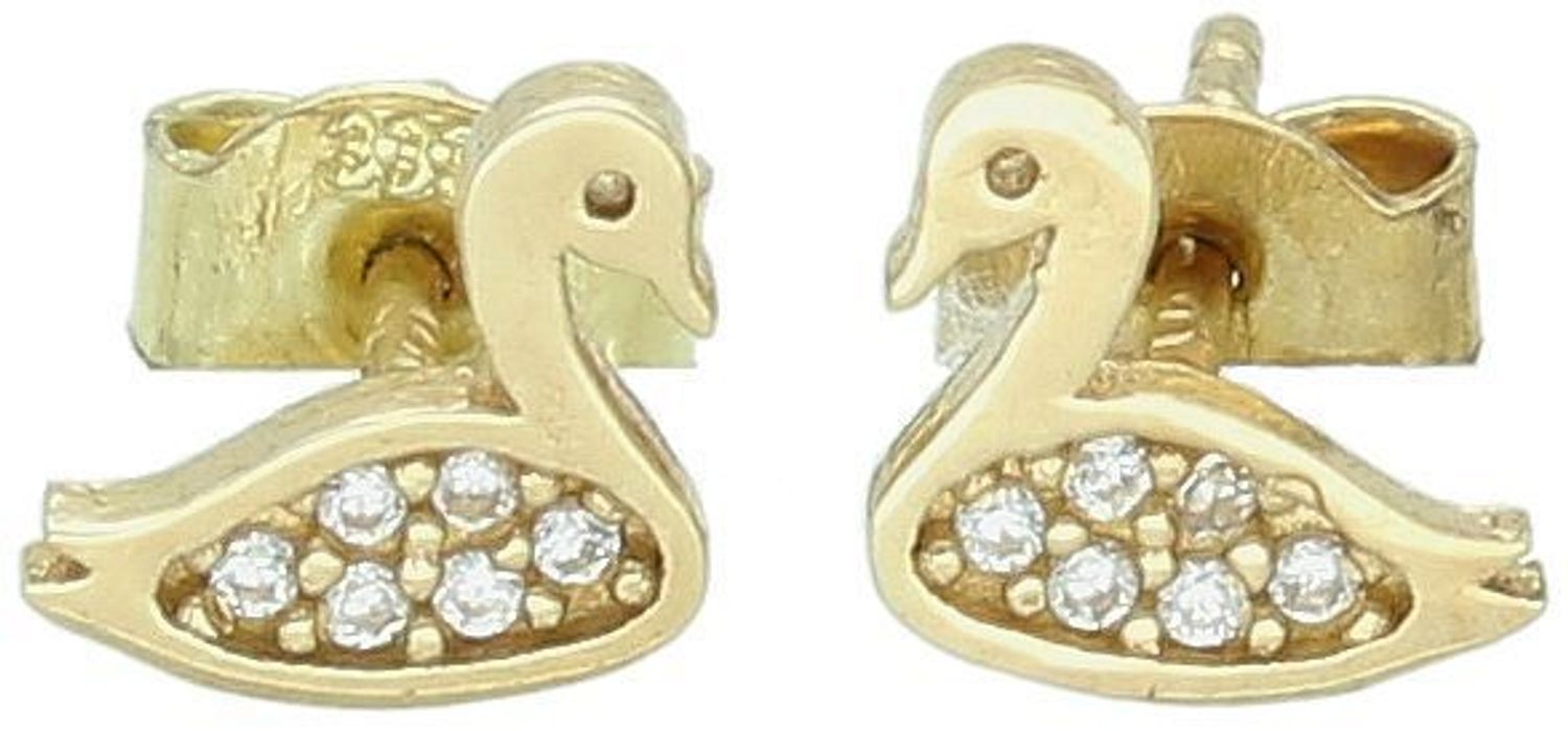 Złote kolczyki wkrętki łabędzie DIA-KLC-11403-333.jpg