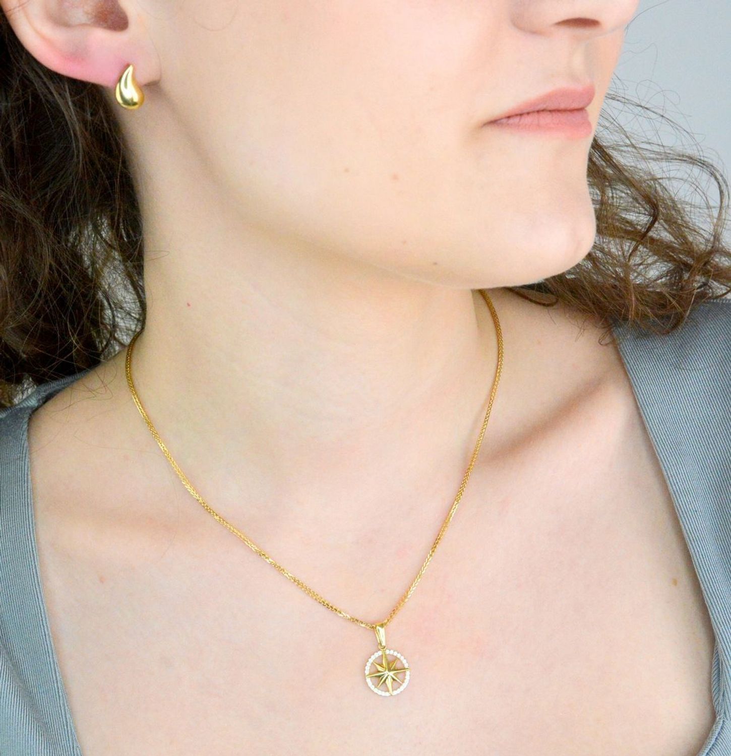 Kolczyki srebrne pozłacane łezki pr 925, DIA-KLC-11481Z-925 Srebrne kolczyki zostały wykonane z najwyższej jakości srebra próby 925. Idealny prezent dla każdej 1.jpg