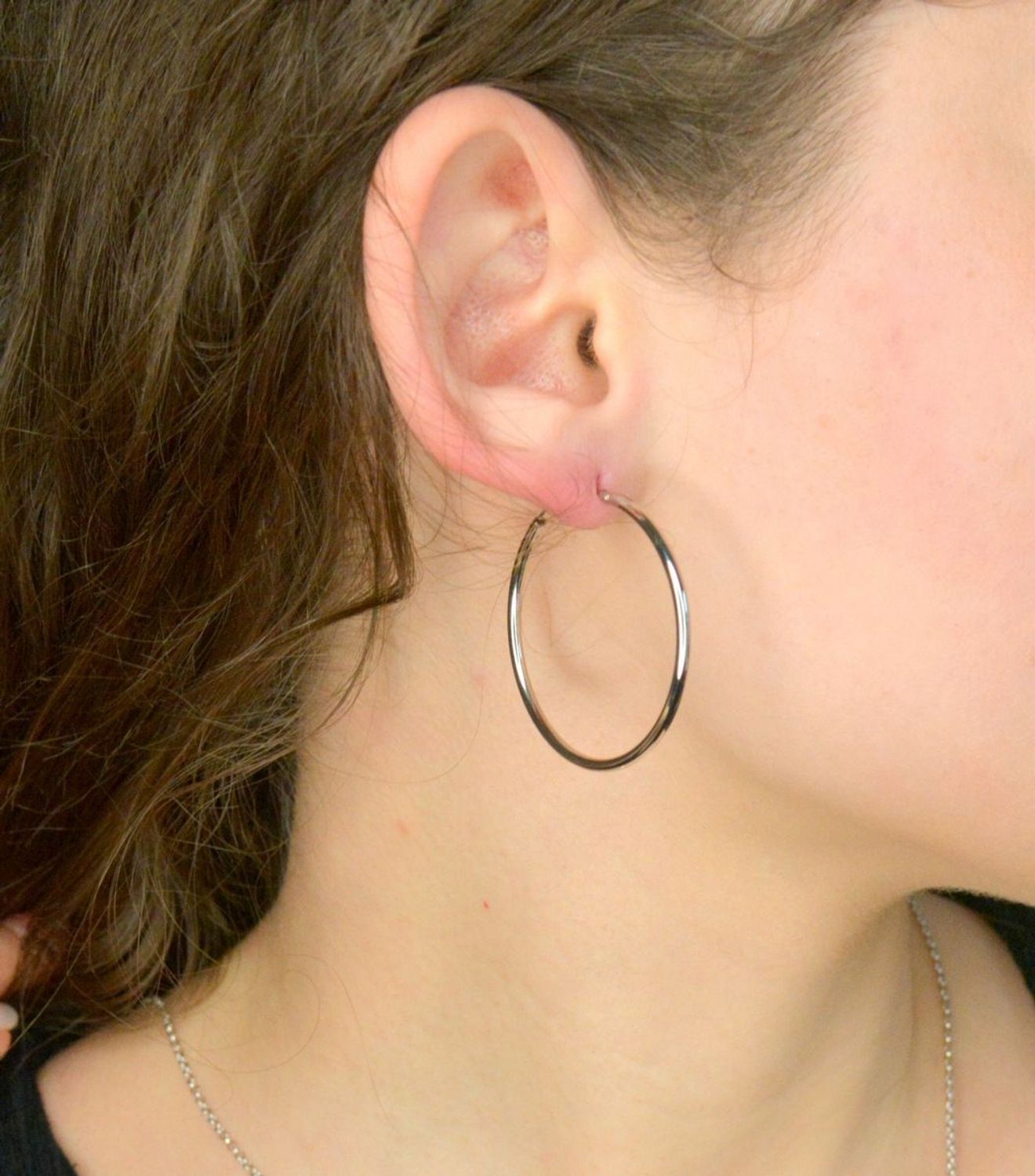 Srebrne kolczyki damskie 925 koła gładkie 3,8 cm DIA-KLC-11559-925. Srebrne kolczyki damskie. Srebrne duże koła. Kolczyki srebrne koła gładkie. Kolczyki srebrne duże koła na prezent.1.jpg