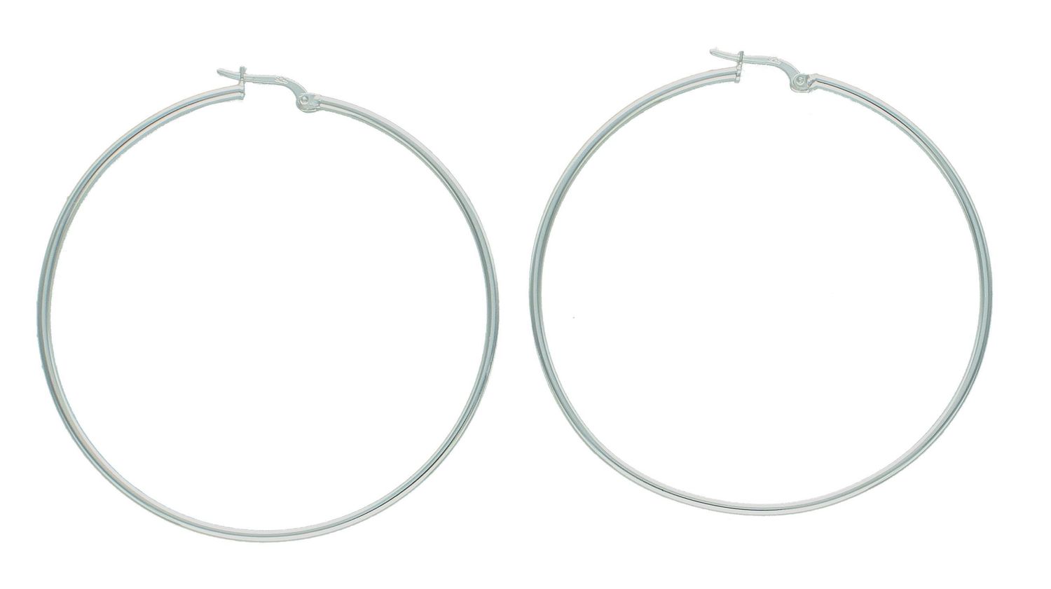 Srebrne kolczyki damskie 925 koła gładkie 6,9 cm.jpg