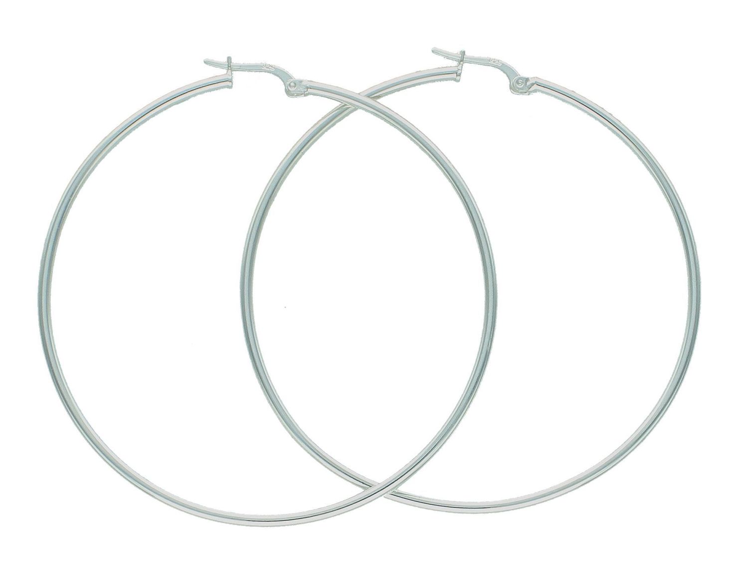 Srebrne kolczyki damskie 925 koła gładkie 6,9 cm.jpg