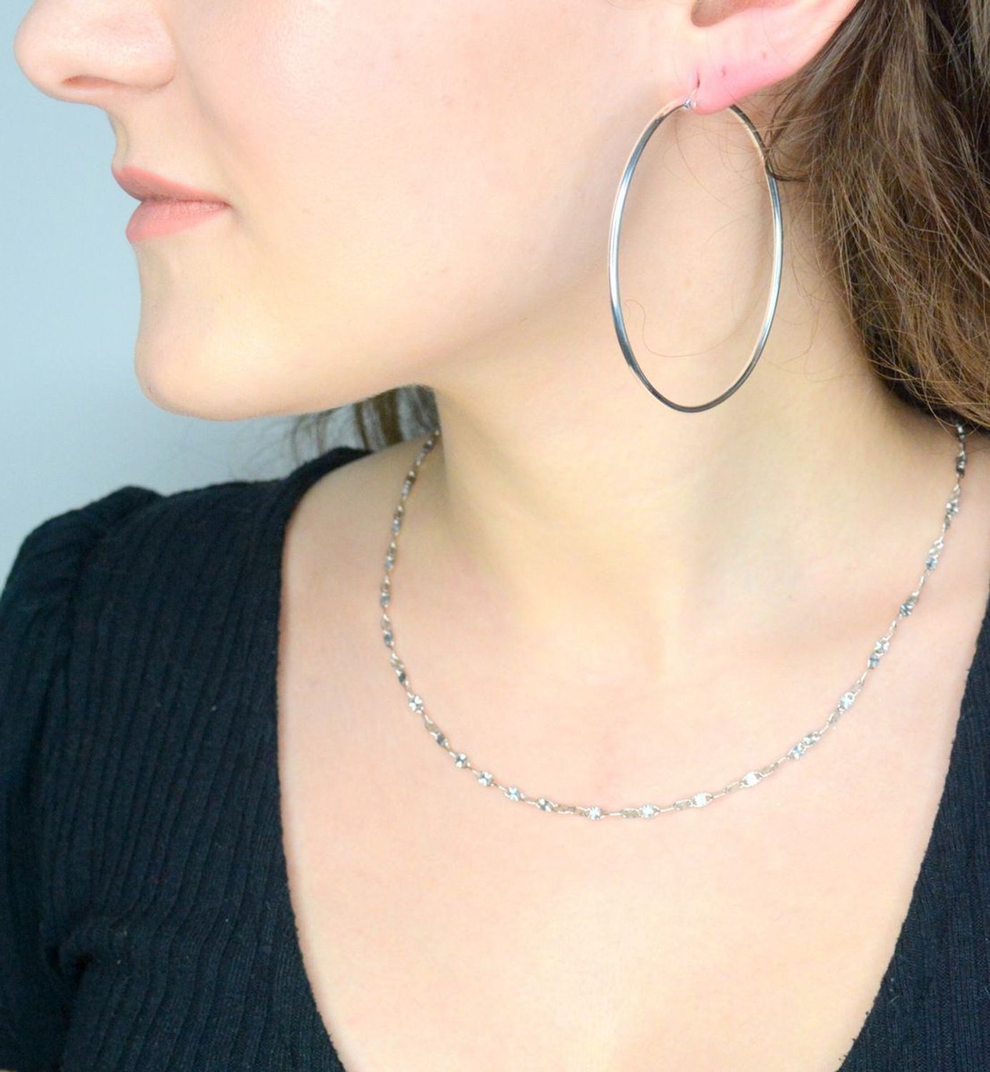 Srebrne kolczyki damskie 925 koła gładkie 6,9 cm.jpg