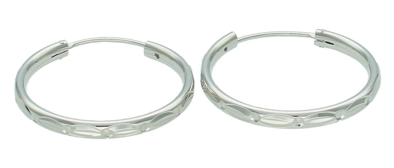 Srebrne kolczyki damskie 925 koła grawerowane 2,9 cm.jpg