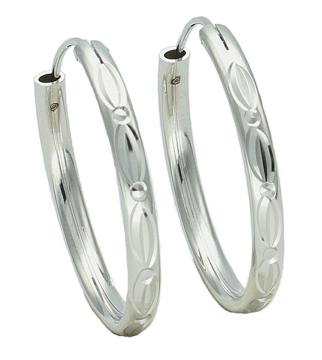 Srebrne kolczyki damskie 925 koła grawerowane 2,9 cm.jpg