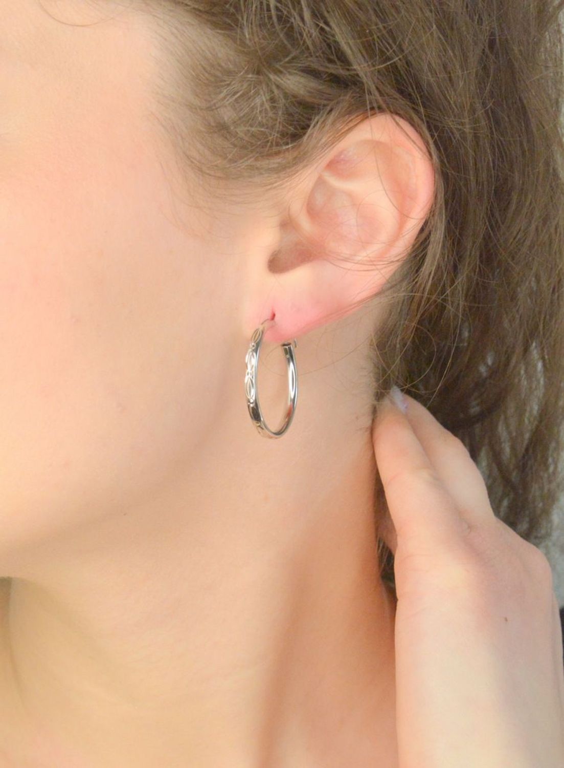 Srebrne kolczyki damskie 925 koła grawerowane 2,9 cm.jpg