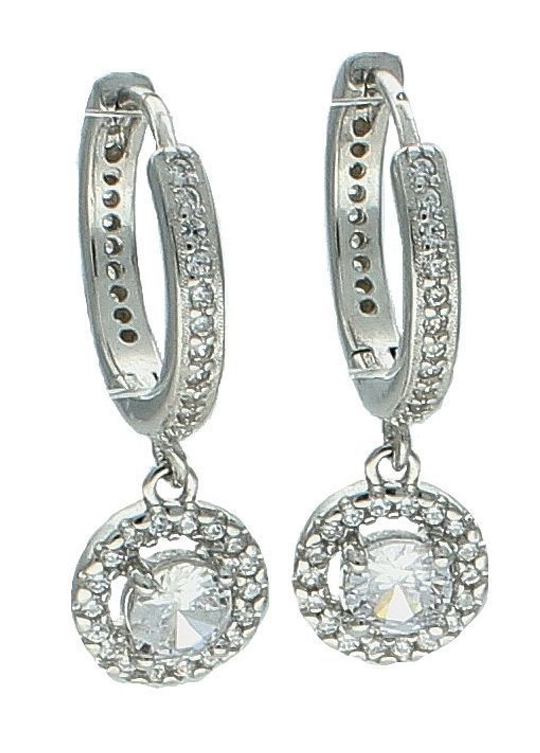 Srebrne kolczyki damskie 925 kółeczka z wiszącą białą cyrkonią DIA-KLC-11584-925. Srebrne kolczyki damskie. Srebrne kolczyki kółeczka. Kolczyki damskie z cyrkoniami. Kolczyki srebrne na prezent.1.jpg