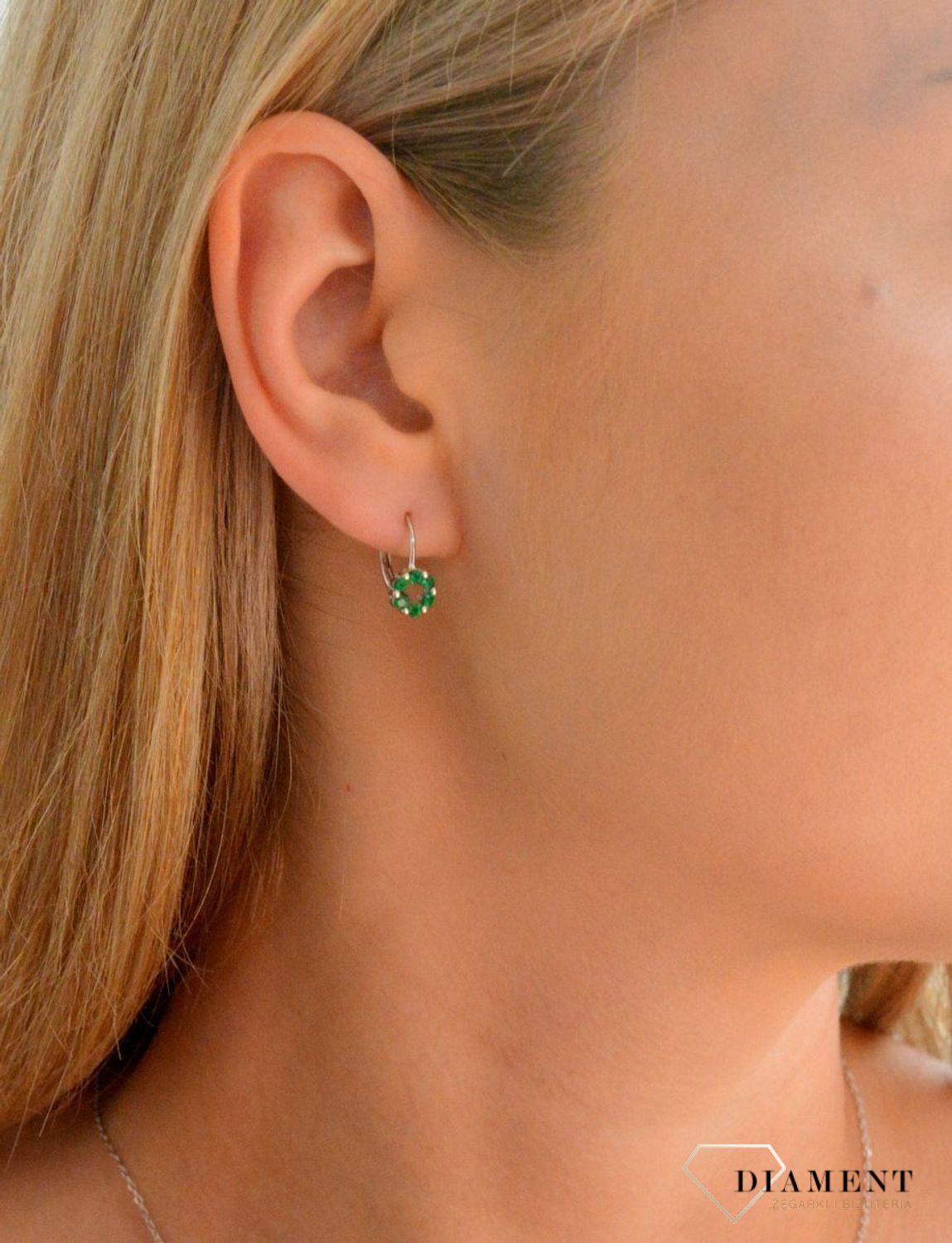 Srebrne kolczyki damskie 925 okrągłe z zielonymi cyrkoniami DIA-KLC-11586-925.jpg
