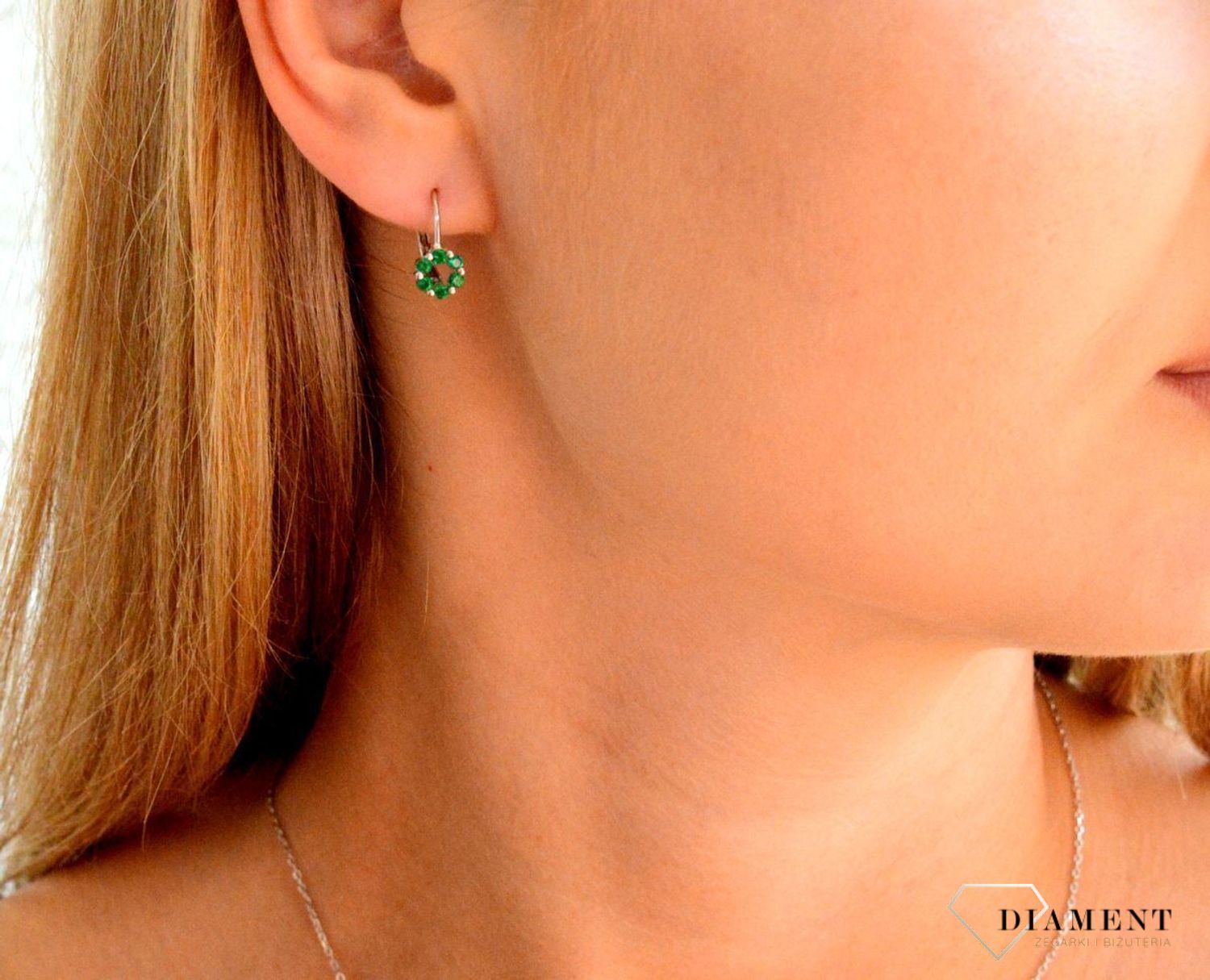 Srebrne kolczyki damskie 925 okrągłe z zielonymi cyrkoniami DIA-KLC-11586-925.jpg