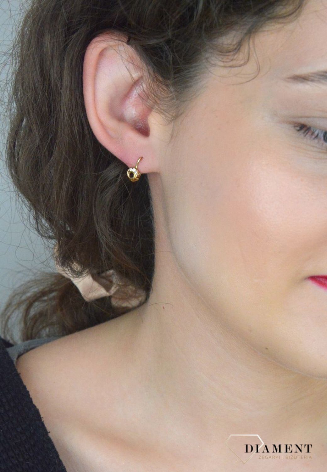 Kolczyki złote zap.ang. małe kółeczka z cyrkonią pr 585, DIA-KLC-1169-585.jpg