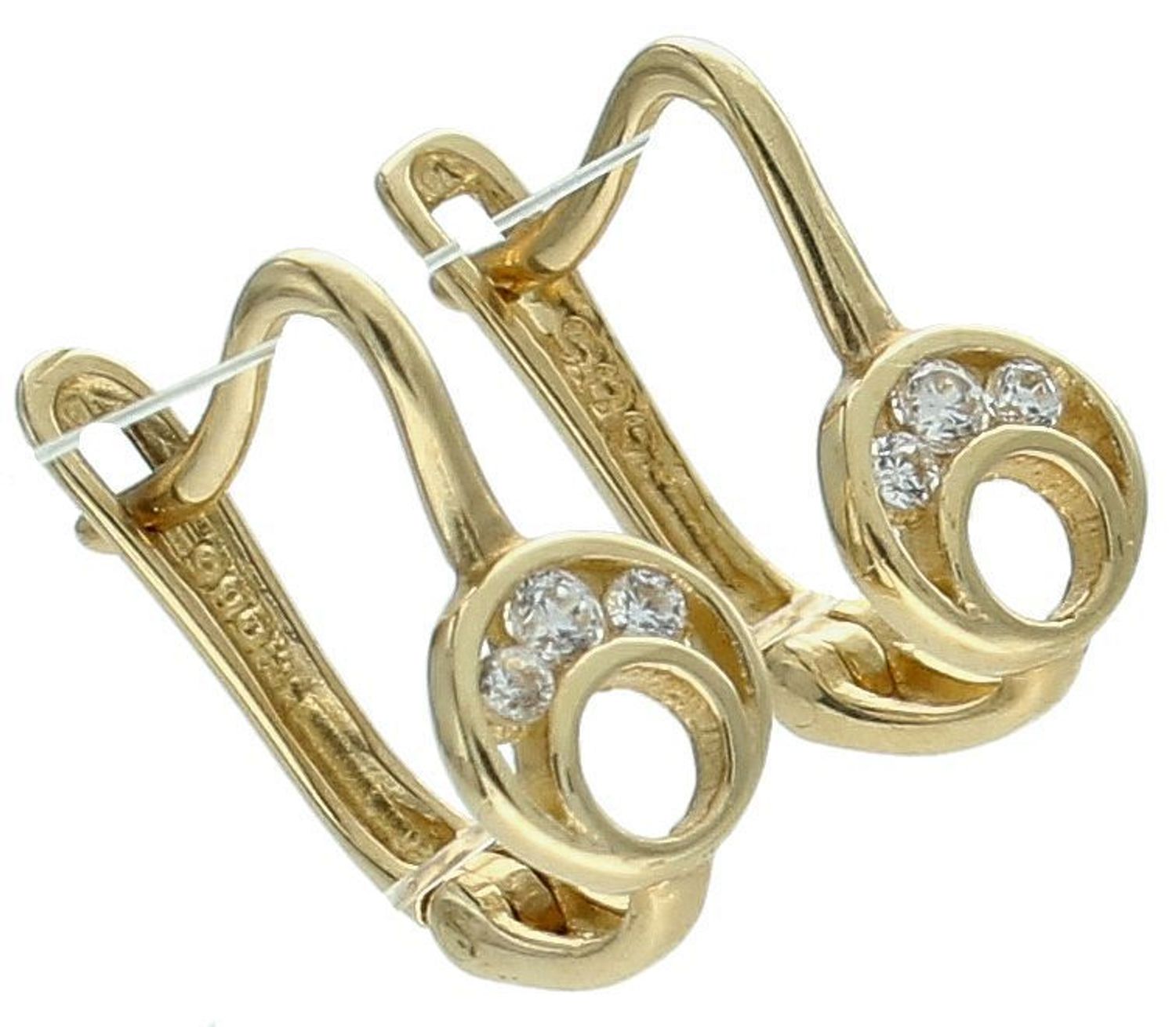 Kolczyki złote zap.ang. małe kółeczka z cyrkonią pr 585, DIA-KLC-1169-585.jpg