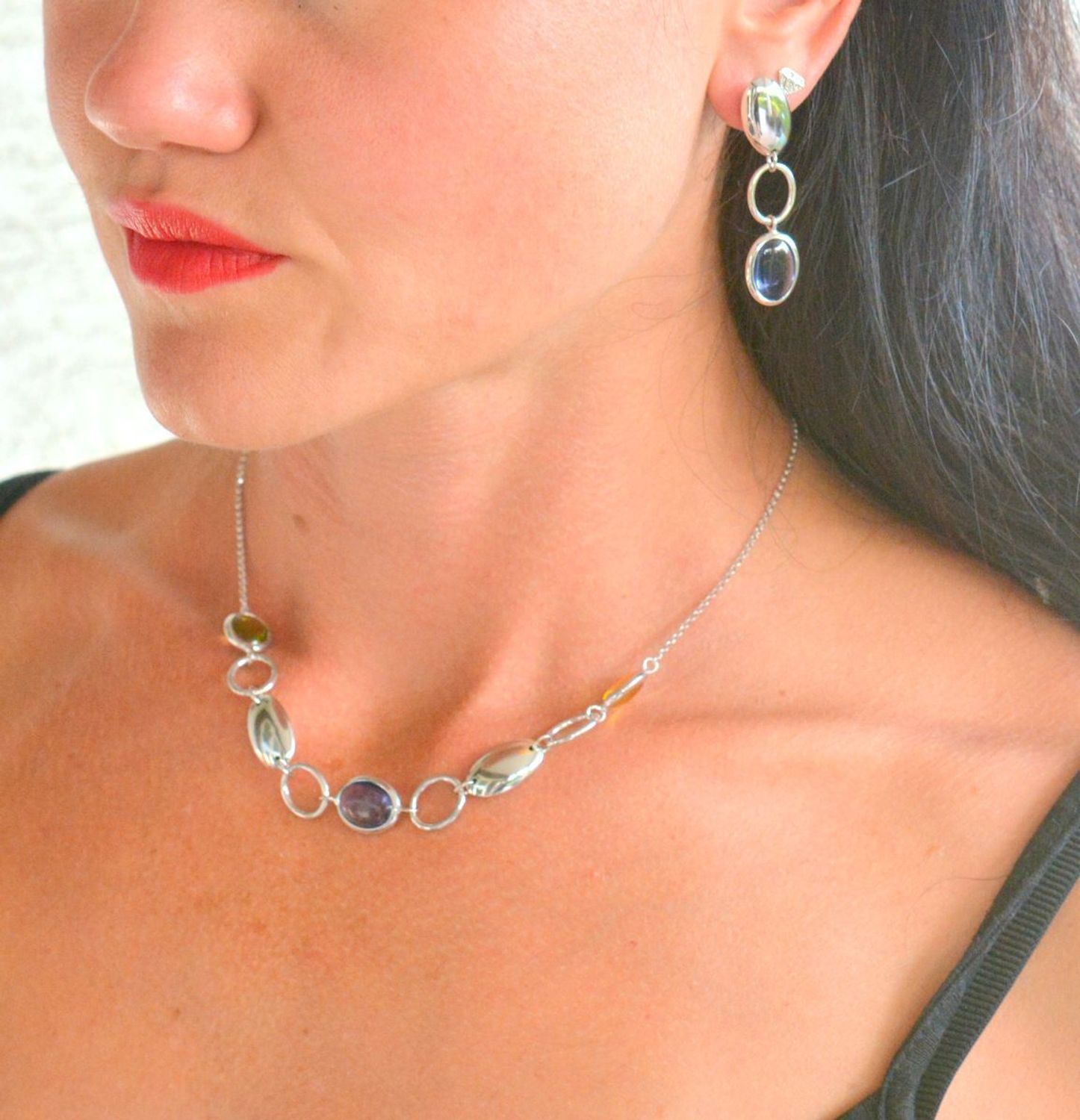 Srebrne kolczyki damskie wiszące owale z fioletową cyrkonią DIA-KLC-11699-925.jpg