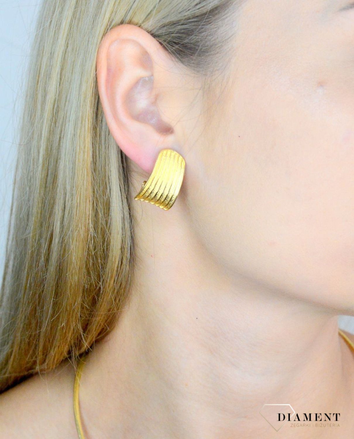 Srebrne kolczyki damskie 925 podłużne grawerowane pokryte złotem DIA-KLC-11707Z-925 (2).jpg