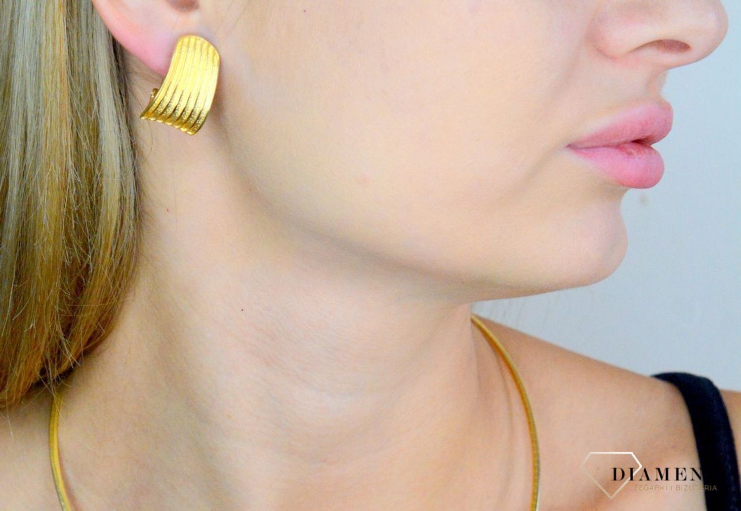 Srebrne kolczyki damskie 925 podłużne grawerowane pokryte złotem DIA-KLC-11707Z-925 (2).jpg