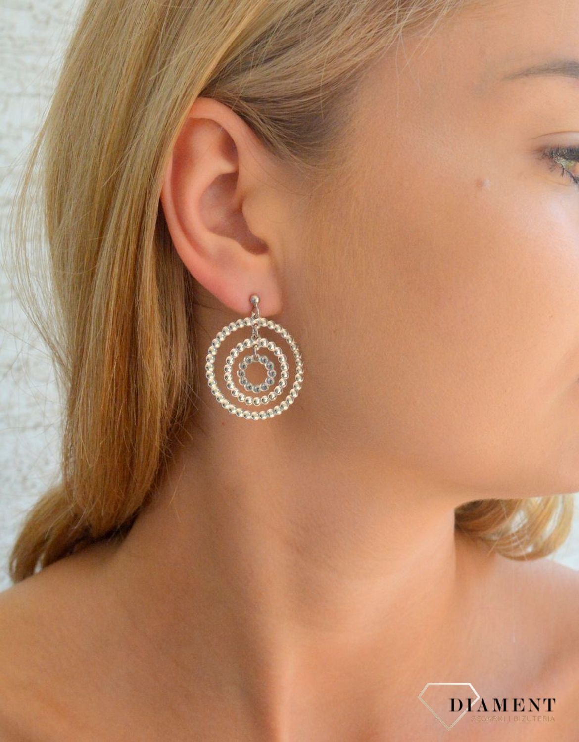 Kolczyki srebrne damskie 925 wiszące potrójne koła z kuleczek DIA-KLC-11767-925.jpg