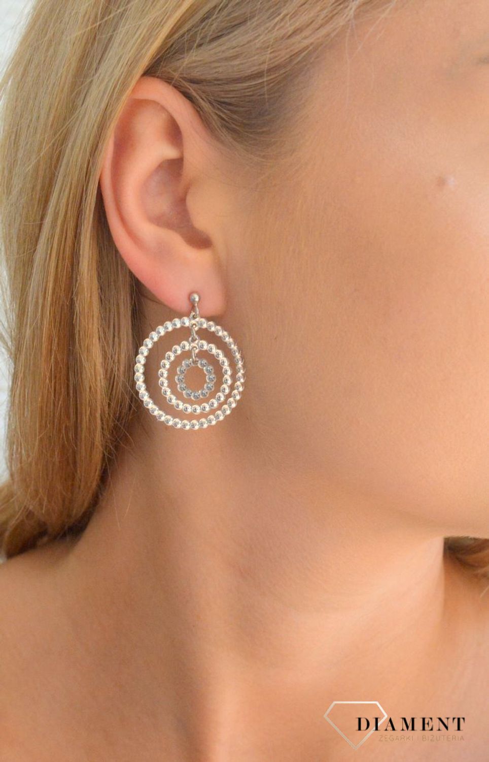 Kolczyki srebrne damskie 925 wiszące potrójne koła z kuleczek DIA-KLC-11767-925.jpg
