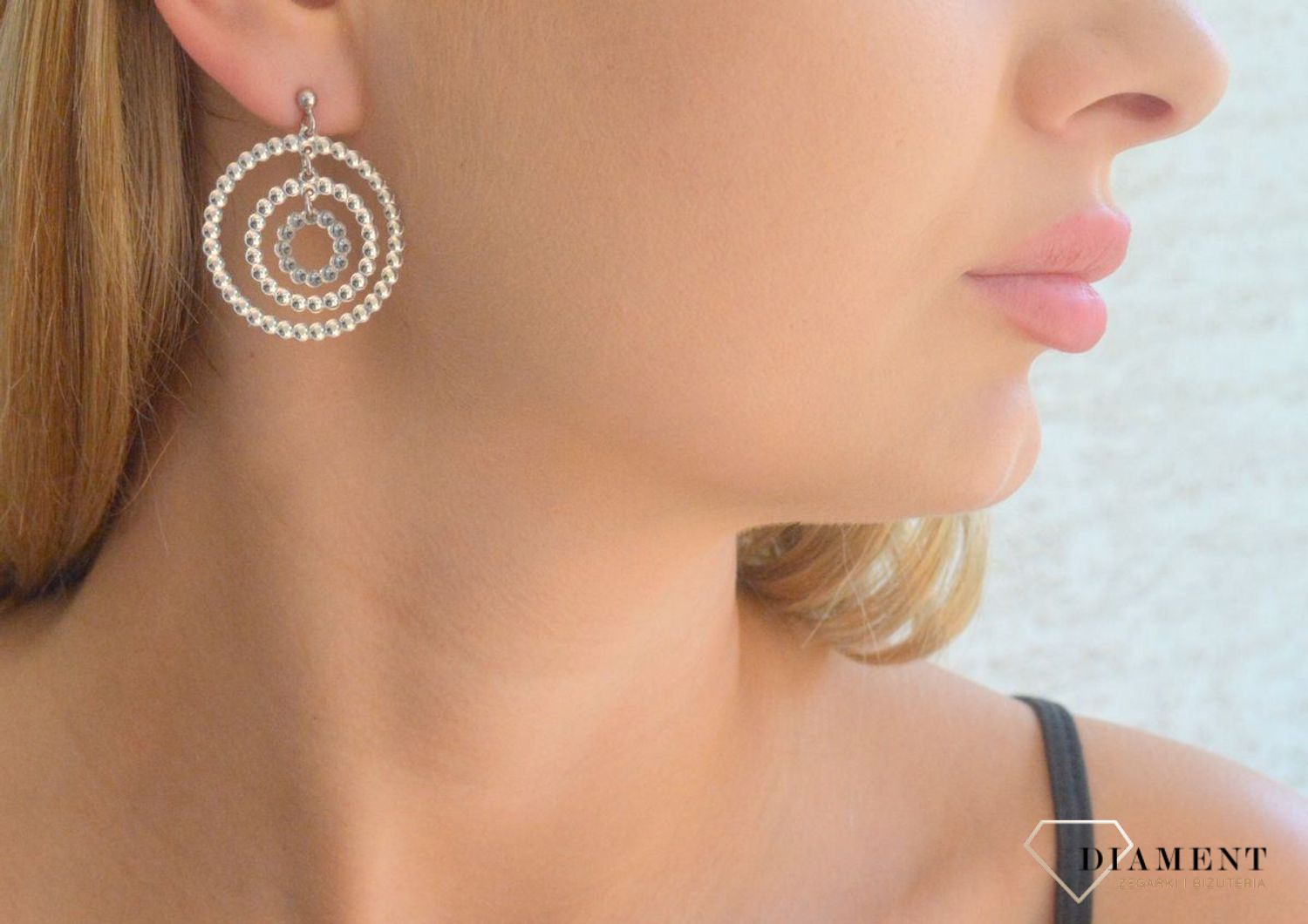 Kolczyki srebrne damskie 925 wiszące potrójne koła z kuleczek DIA-KLC-11767-925.jpg