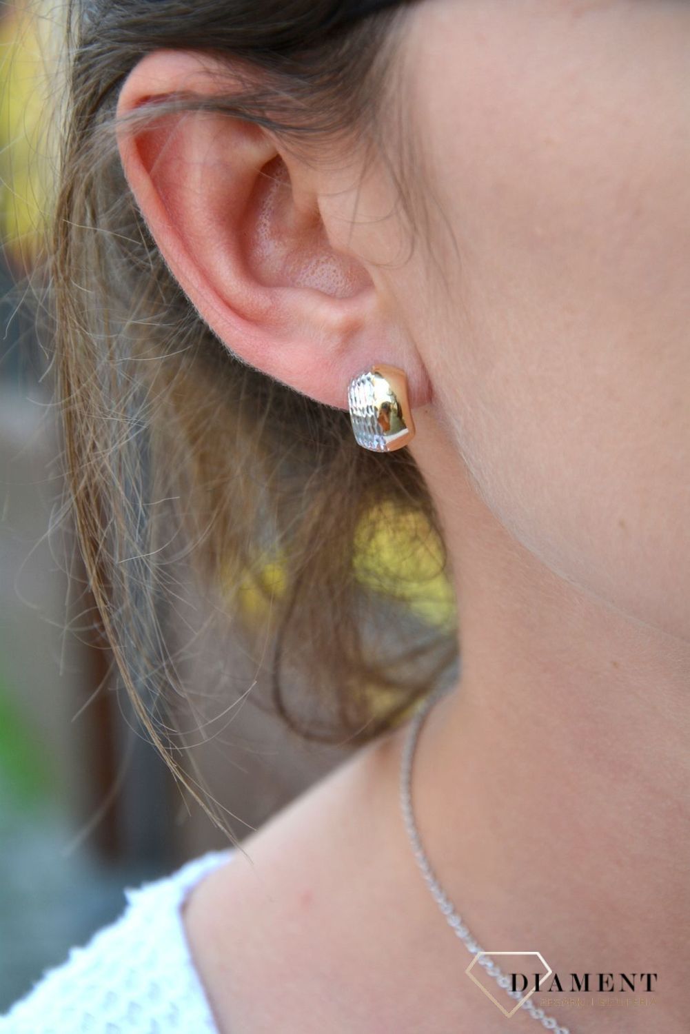 Złote kolczyki 585 żółte i białe złoto DIA-KLC-1177-585.jpg