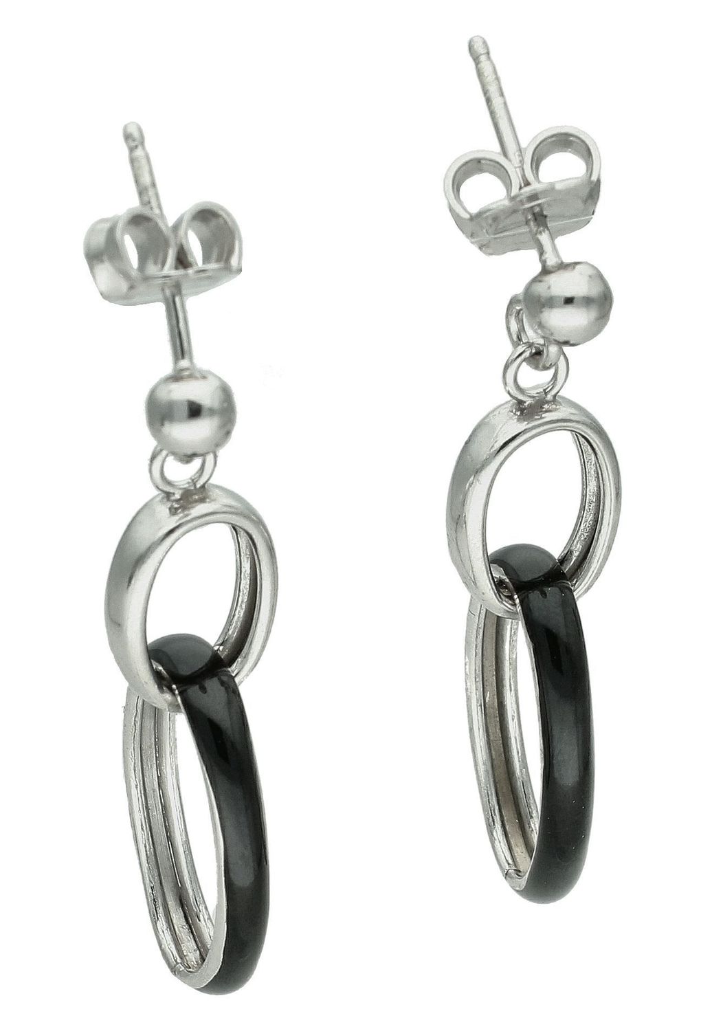 Srebrne kolczyki damskie 925 wiszące owalne z czarną emalią DIA-KLC-11805-925.jpg