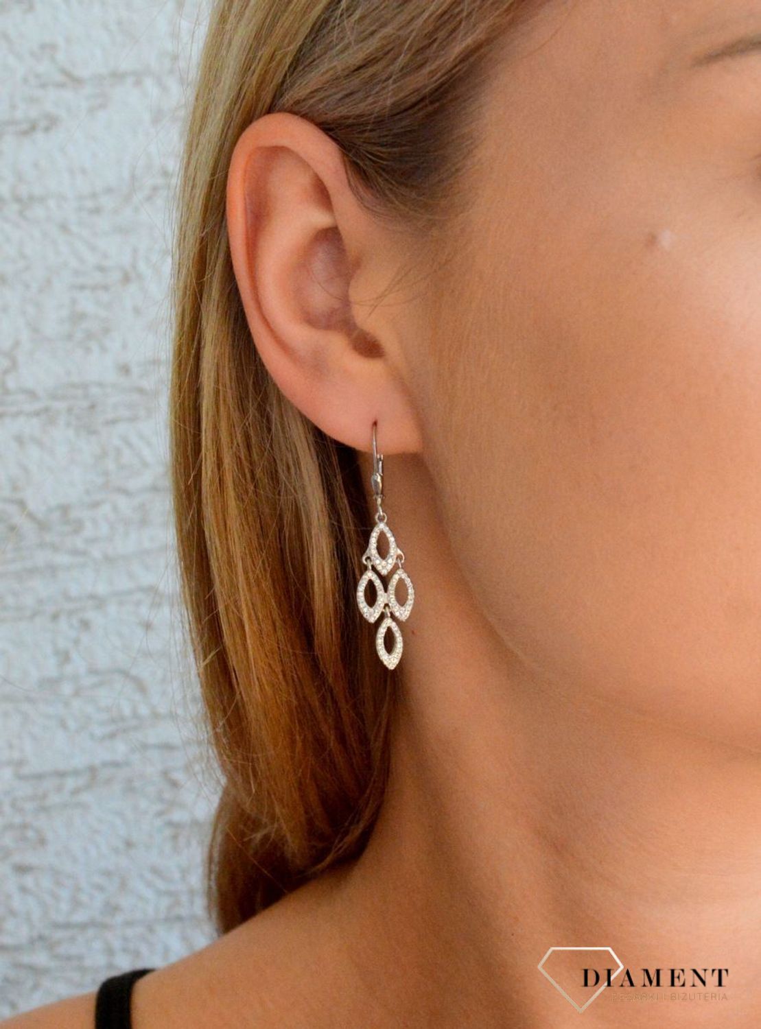 Srebrne kolczyki damskie 925 wiszące listki z cyrkoniami DIA-KLC-11823-925.jpg