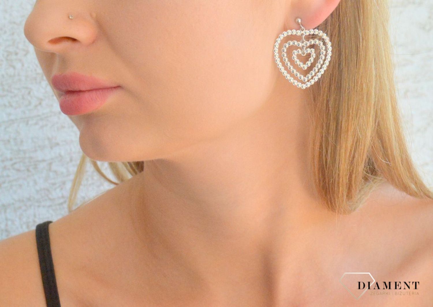 Srebrne kolczyki damskie 925 wiszące potrójne serca z kuleczek DIA-KLC-11824-925.jpg