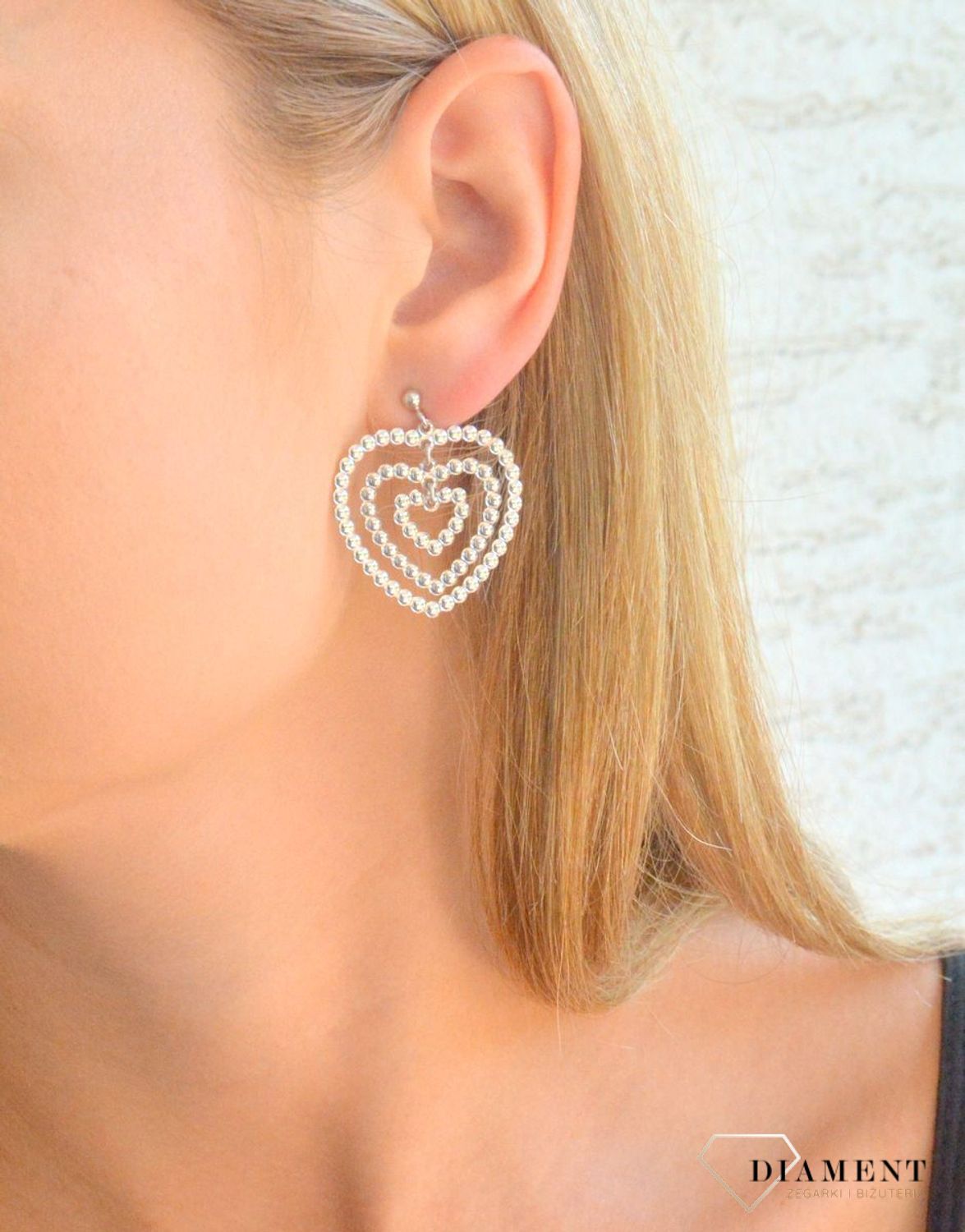 Srebrne kolczyki damskie 925 wiszące potrójne serca z kuleczek DIA-KLC-11824-925.jpg