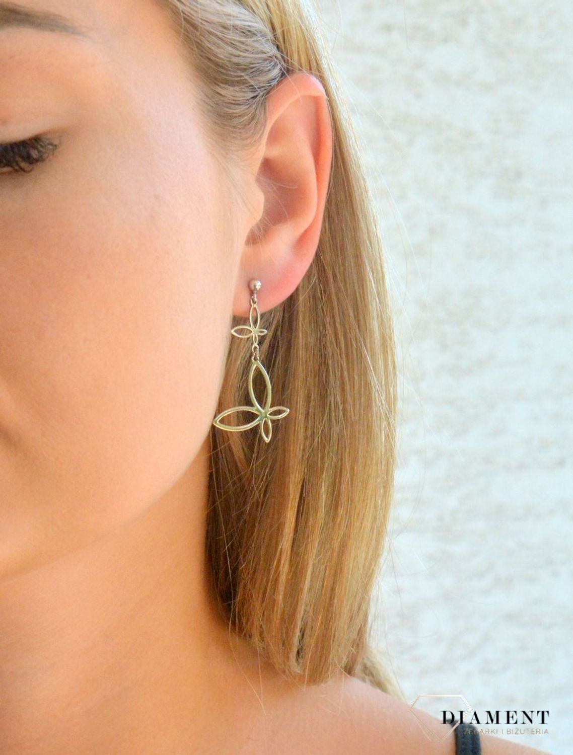 Srebrne kolczyki damskie 925 wiszące Motyle DIA-KLC-11825-925.jpg