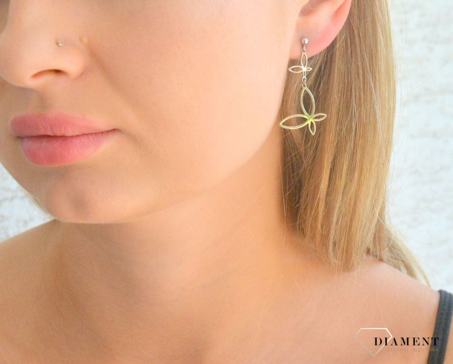 Srebrne kolczyki damskie 925 wiszące Motyle DIA-KLC-11825-925.jpg